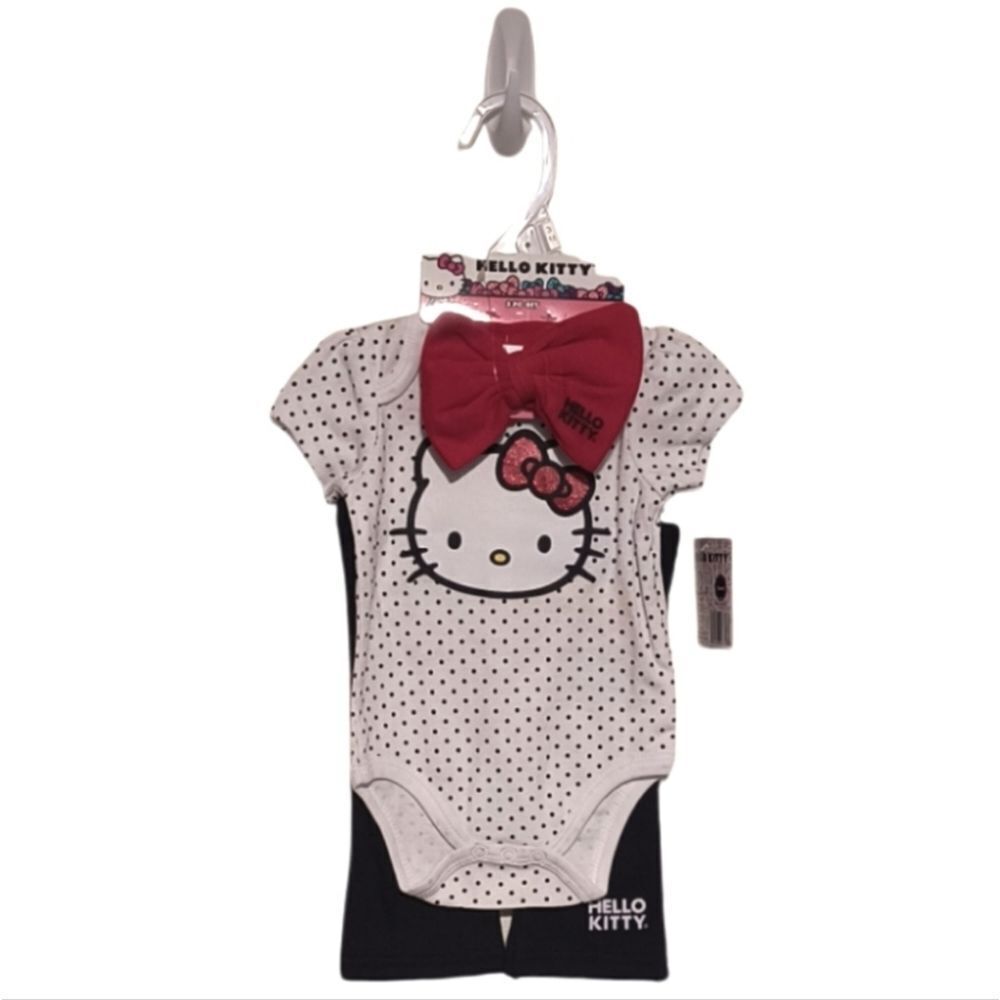 Hello Kitty Polkadot Onesie 3-piece Set